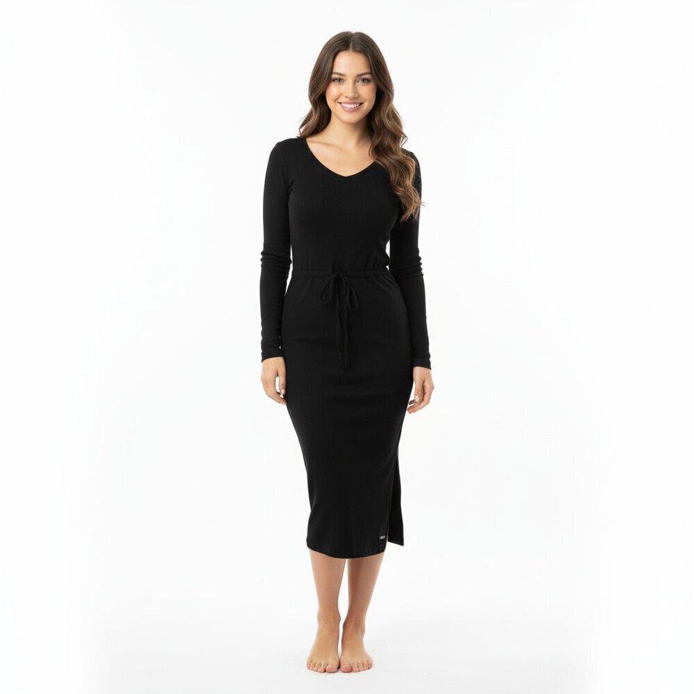 Doublju size small black cozy maxi dress